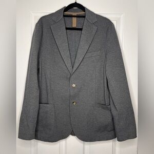 Eleventy Gray Cotton-Blend Knit Blazer (EU Size 52 / US Size L / US Size 42)